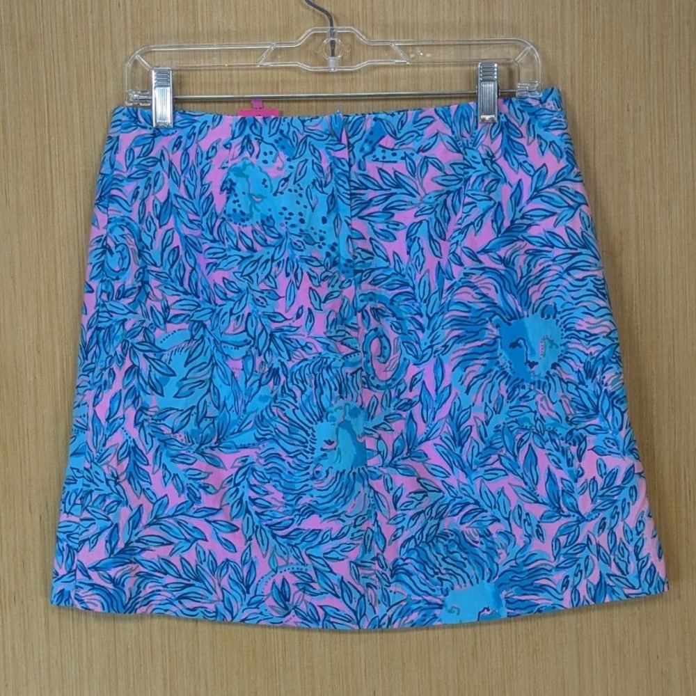 Lilly Pulitzer Abbott Skort You Grow Girl Bermuda Blue Pink Floral Leopard 6 NEW - Picture 4 of 10